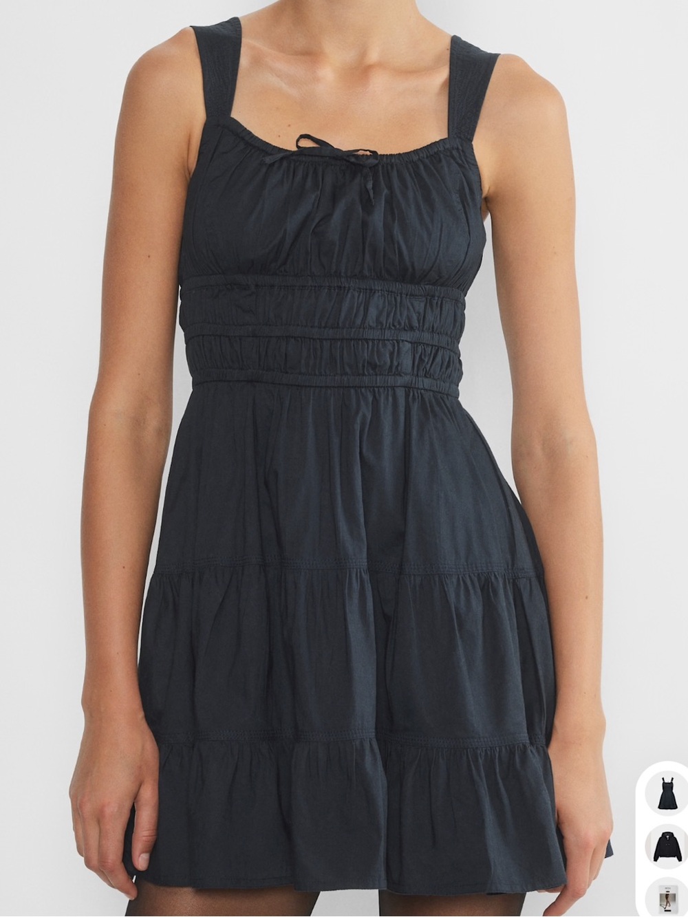 Aritzia Sunday Best Martine Poplin Dress in Dark Night Navy